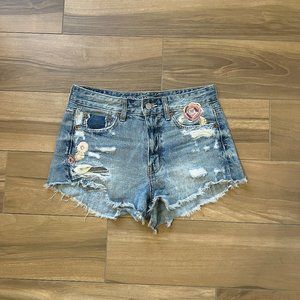 Blue denim shorts